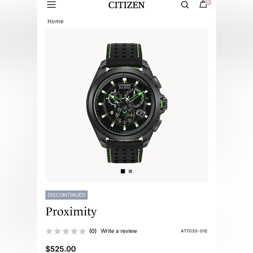 NWOT - Citizen Proximity Black and Green Watch